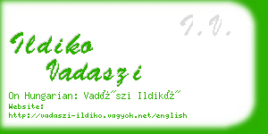 ildiko vadaszi business card